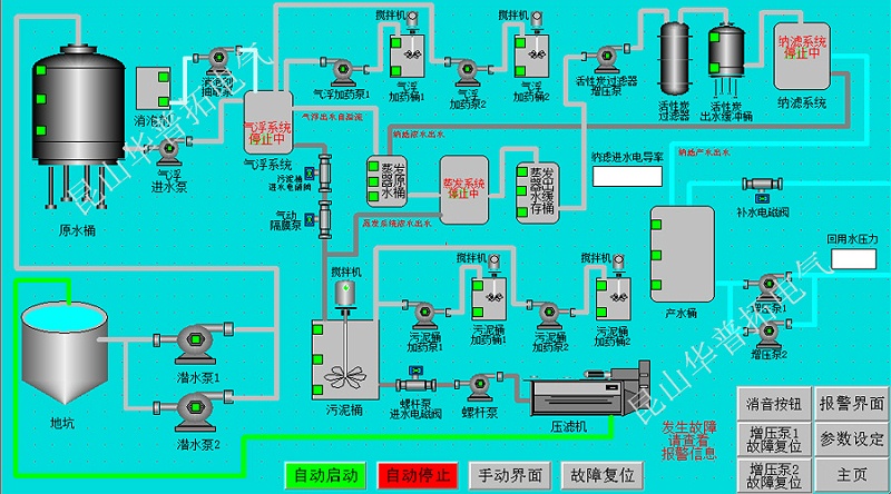 纯水处理系统图编程画面